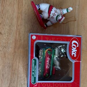Coca Cola Festive Ornament Set - Red and Silver